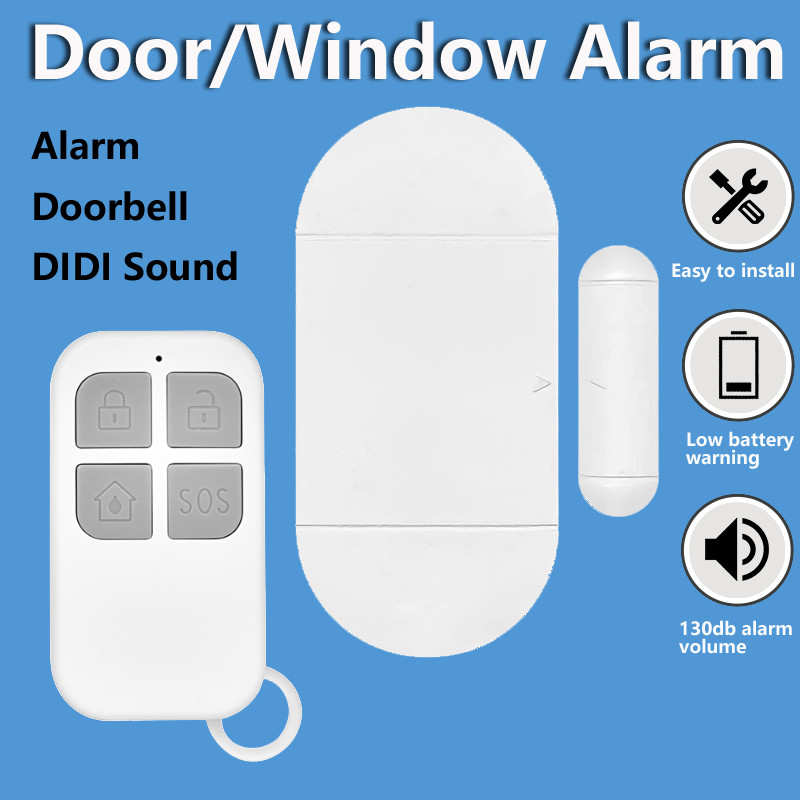 Jual 130Db Door Window Entry Alarm Wireless Remote Control Door Sensor ...