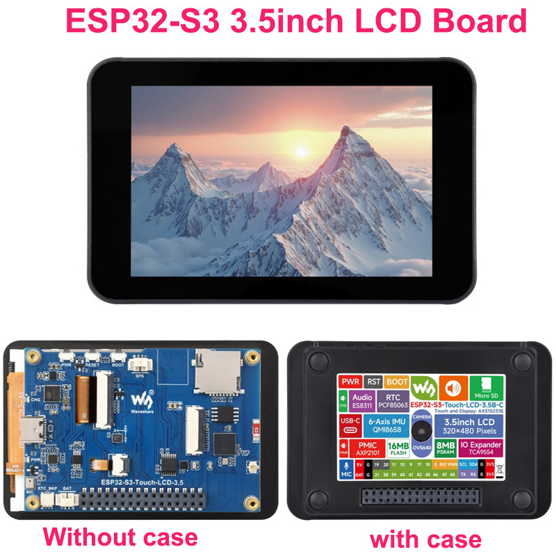 Scheda Di Sviluppo Waveshare ESP32-S3 3.5″ IPS Touch LCD – 320x480, WiFi+BT5, Sensore 6 Assi, RTC, Senza Case E Camera