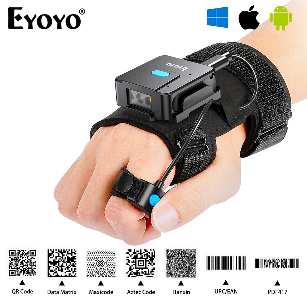 Jual Eyoyo EY-027 Wearable 1D/2D QR Code Reader Portable Bluetooth ...