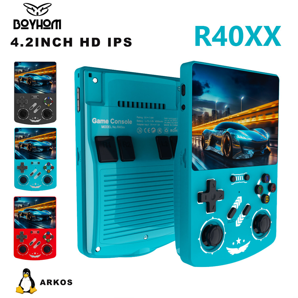 Jual BOYHOM R40XX Handheld Game Console - Linux OS 4.2