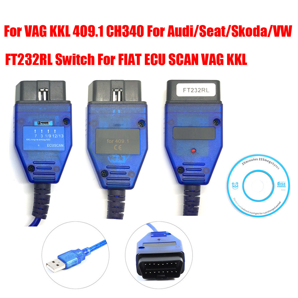 Jual For Vag Kkl 409.1 Ch340 Obd2 Usb Interface For Audi/Seat/Skoda/Vw ...