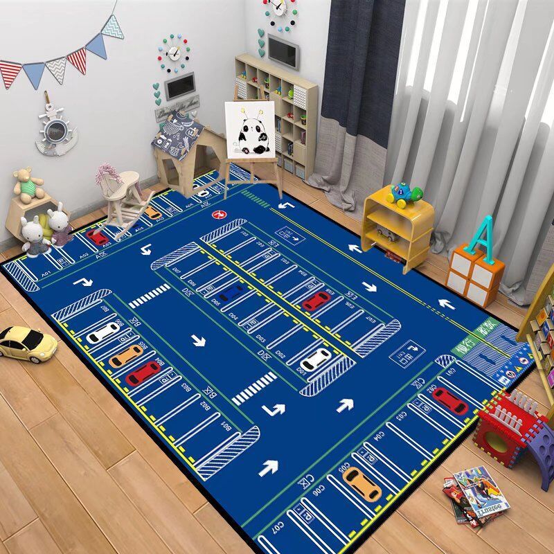 Jual Children's Anti-slip Rug Crawl Mat Road Traffic Route Map Rug ...