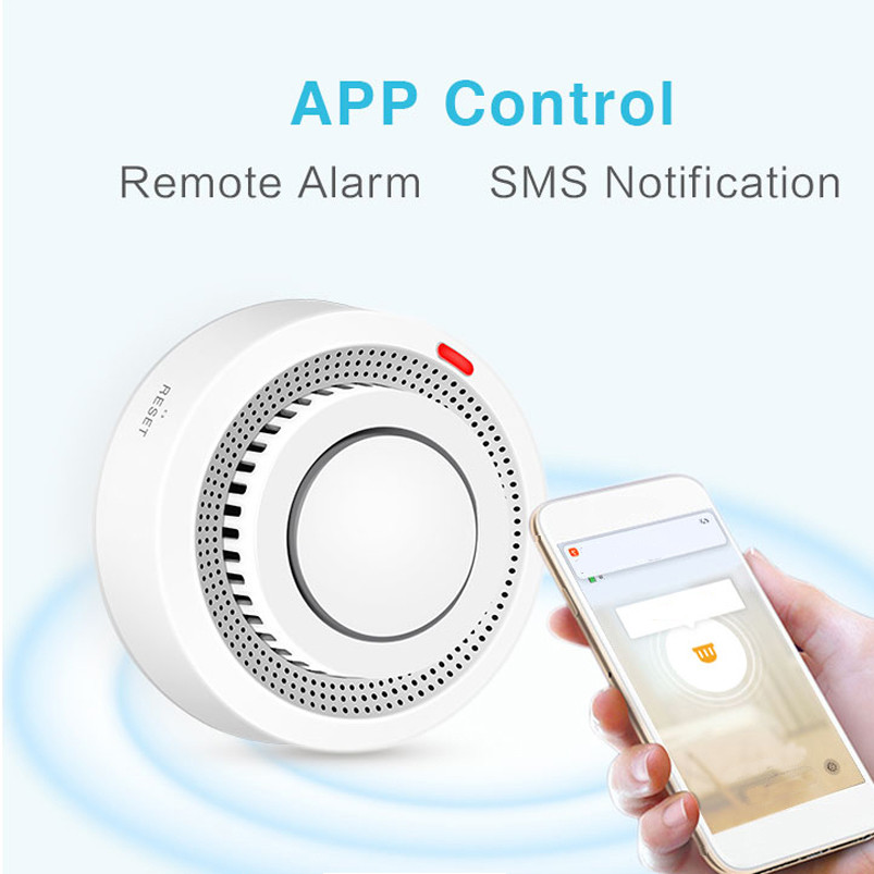 Jual Tuya WiFi Smoke Detector Fire Protection Smoke Alarm Smokehouse ...