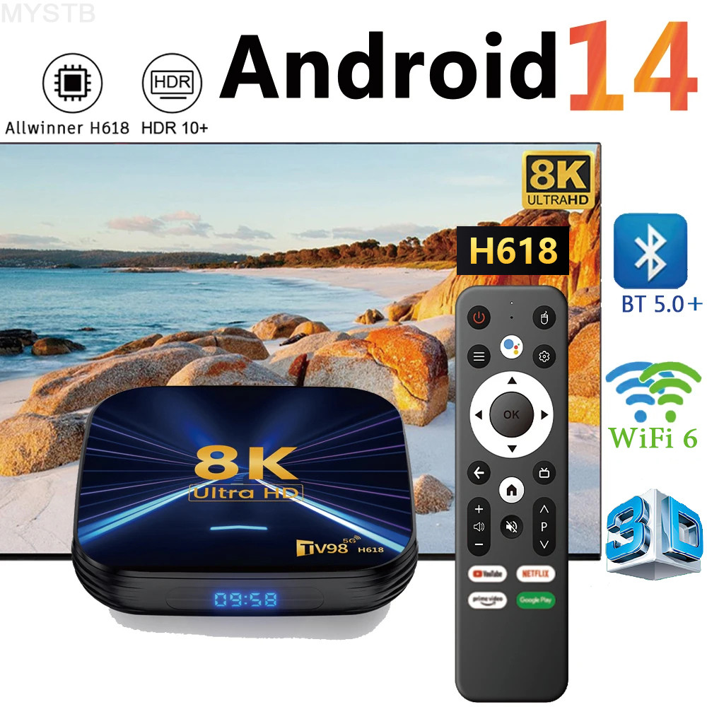 Jual Smart Box Tv Androidtv 2025 Player Android 14 8K 4K Hdr10+ Dual ...