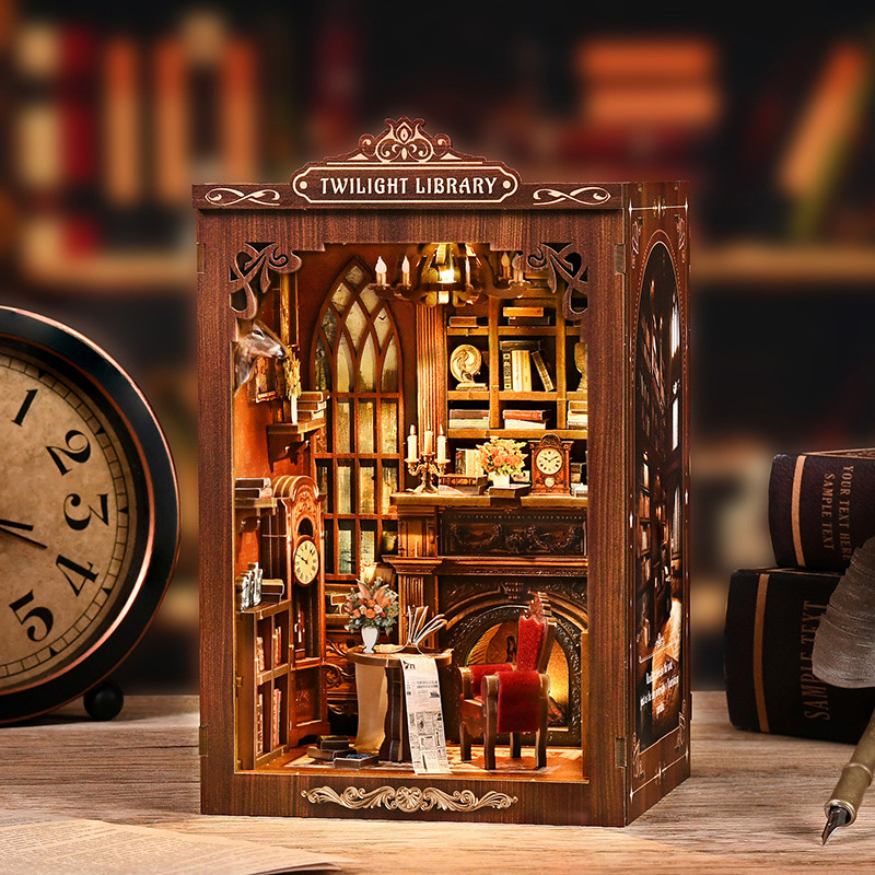 Jual DIY Book Nook Kit Miniature Booknook Wooden Doll House 3D Puzzle ...