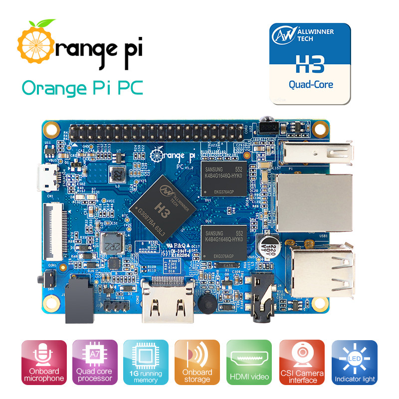 Jual Orange Pi PC Development Board 1GB RAM Allwinner H3 Single Board ...