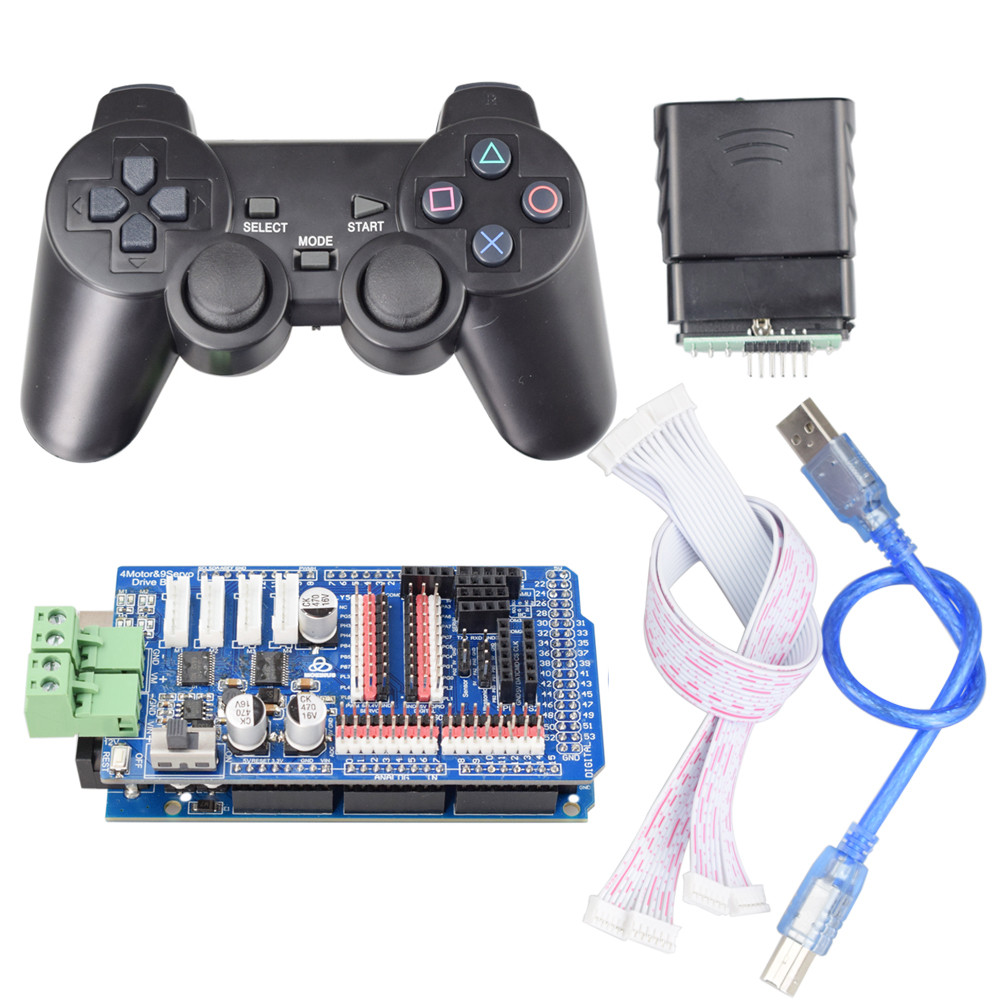 Jual PS2 Joystick Remote Control+ Mega2560 Board+ 4 Channel Motor 9 ...