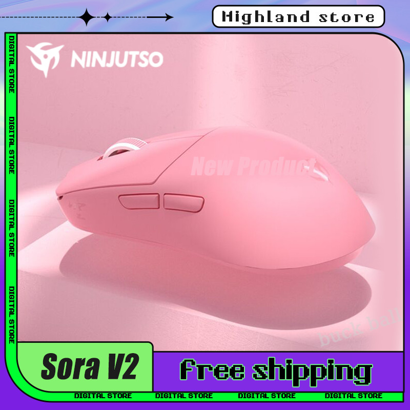 Jual Ninjutso Sora V2 Pink 8K Mouse Gaming Wireless Mouse FPS Gamer ...