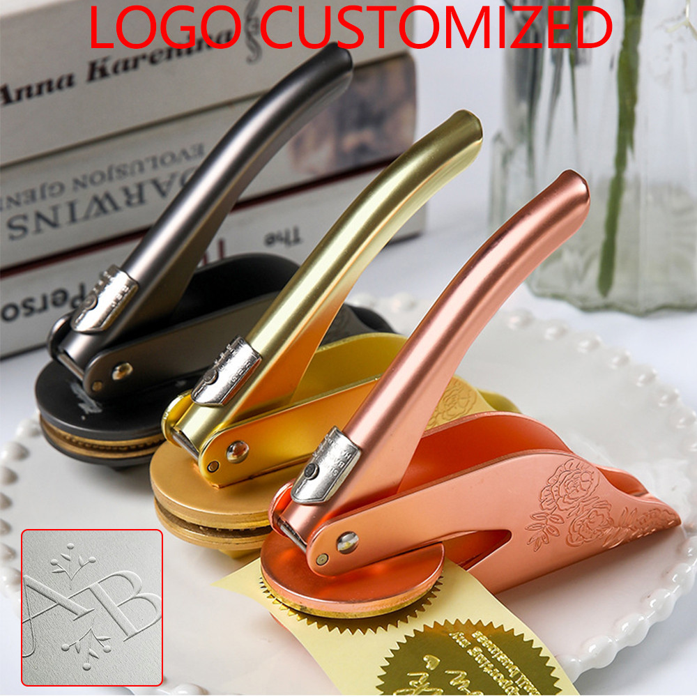 Jual Custom Embosser Stamp LOGO DIY Personalized Book Embosser Seals ...