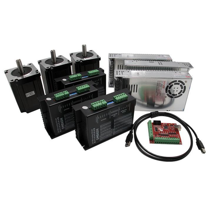 Jual 3 Axis Cnc Kit Nema 34 1600Oz-In/6A 86Hs6204 12Nm Stepper Motor ...