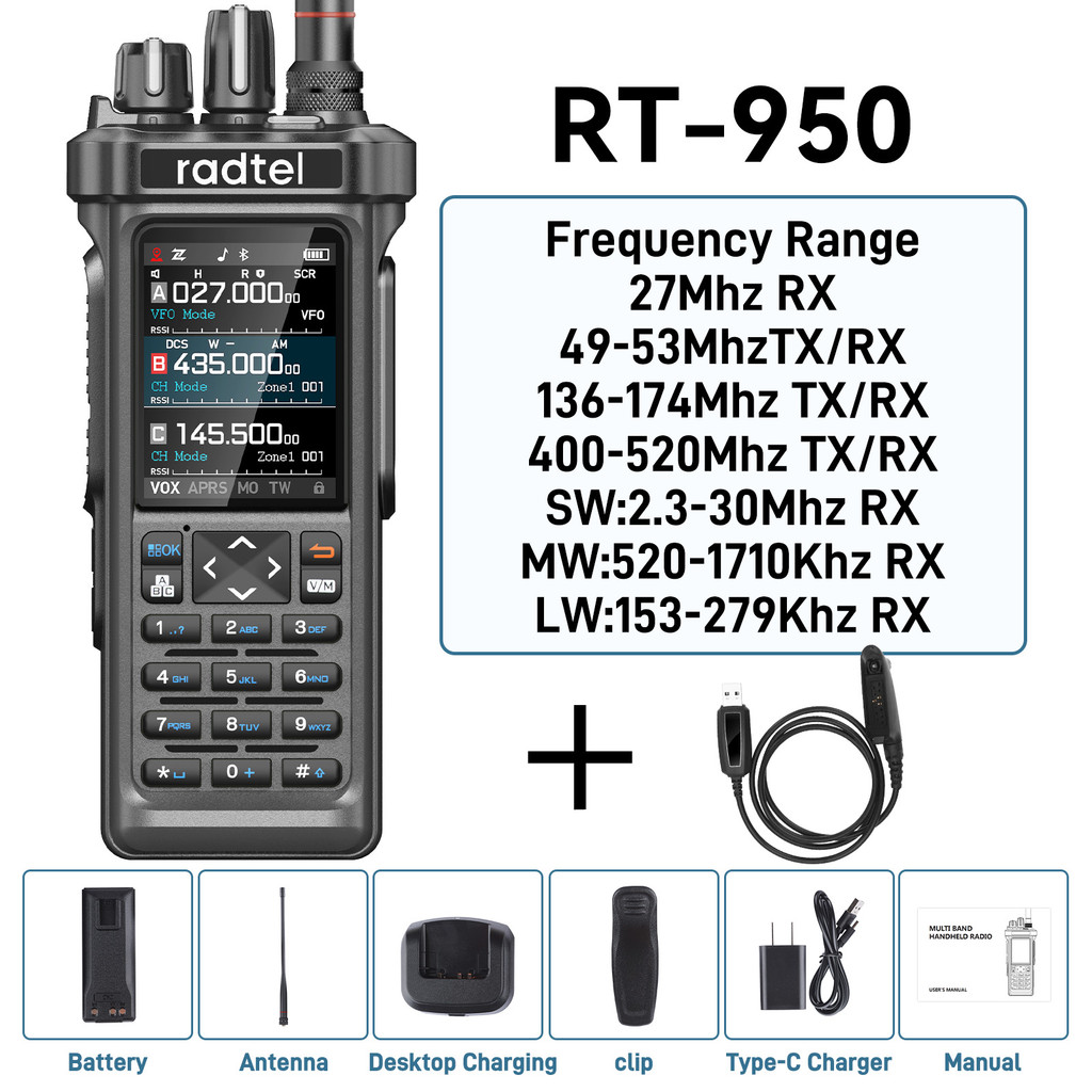 Jual Radtel Rt-950 Shortwave Rx Radio Gps Aprs Sw Mw Lw Spectrum ...