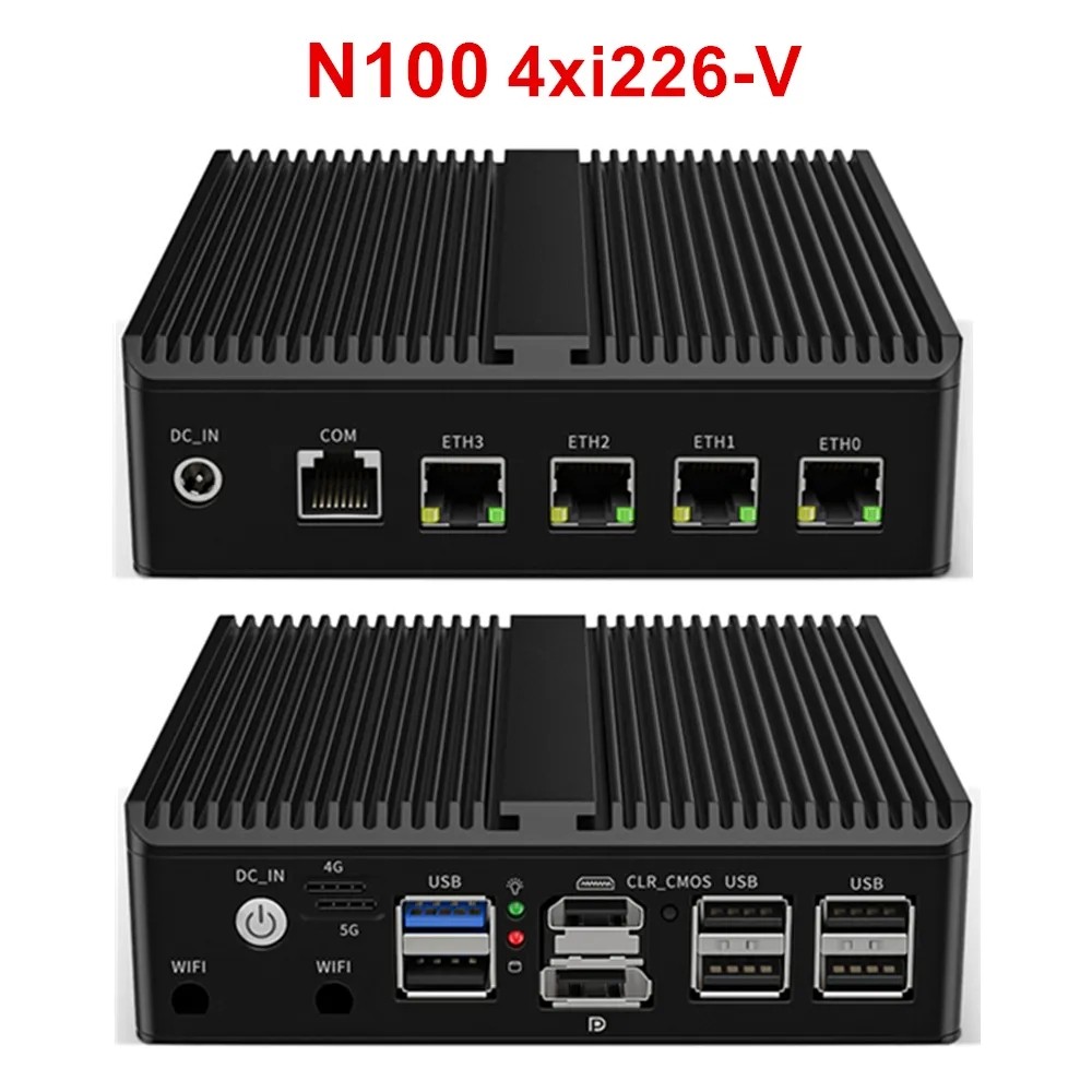 Jual 12th Gen Industrial Fanless Mini PC N100 N5105 Soft Router 4x 2.5G ...