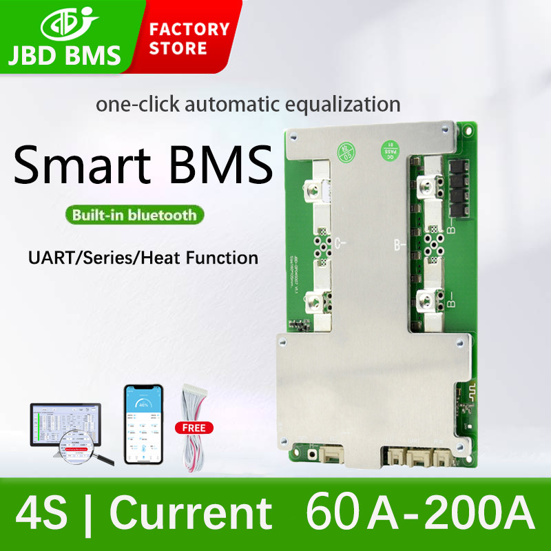 Jual JBD Smart BMS LifePo4 4S 12V 60A 100A 150A 200A Built-in BT ...