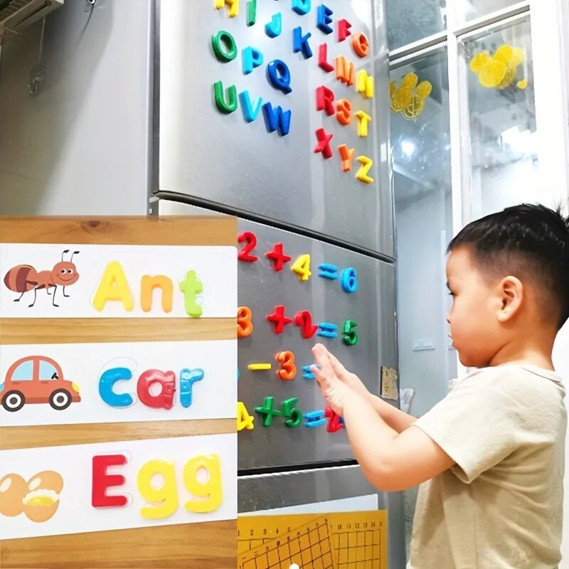 Jual Magnetic Letters Numbers Alphabet ABC 123 Fridge Magnets Plastic ...