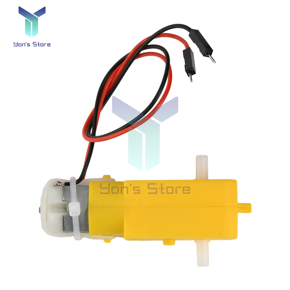 Jual Tt Motor Dual Dc 3-6V Gearbox Motor 200Rpm Ratio 1:48 Shaft Motor ...