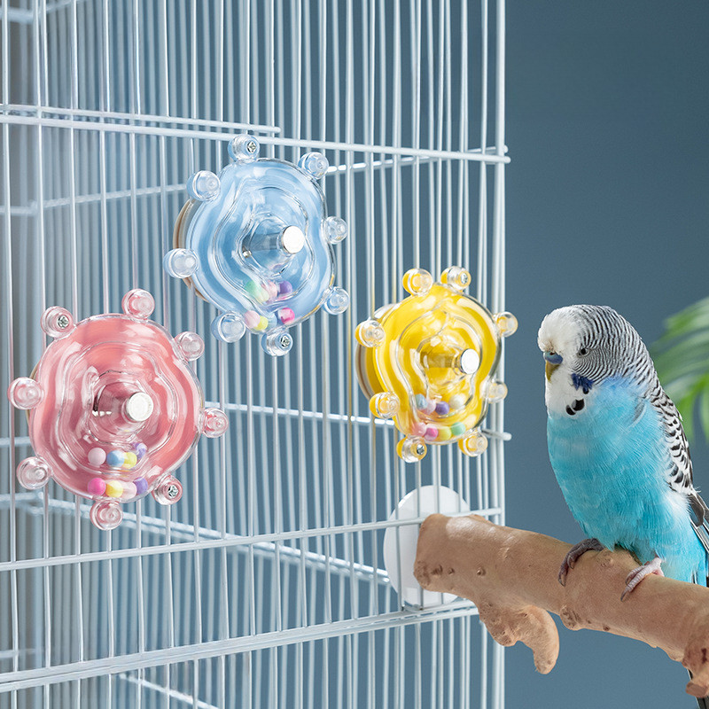 Jual Parrot Rotary Wheel Rattle Bird Interactive Toy Bird Turntable ...