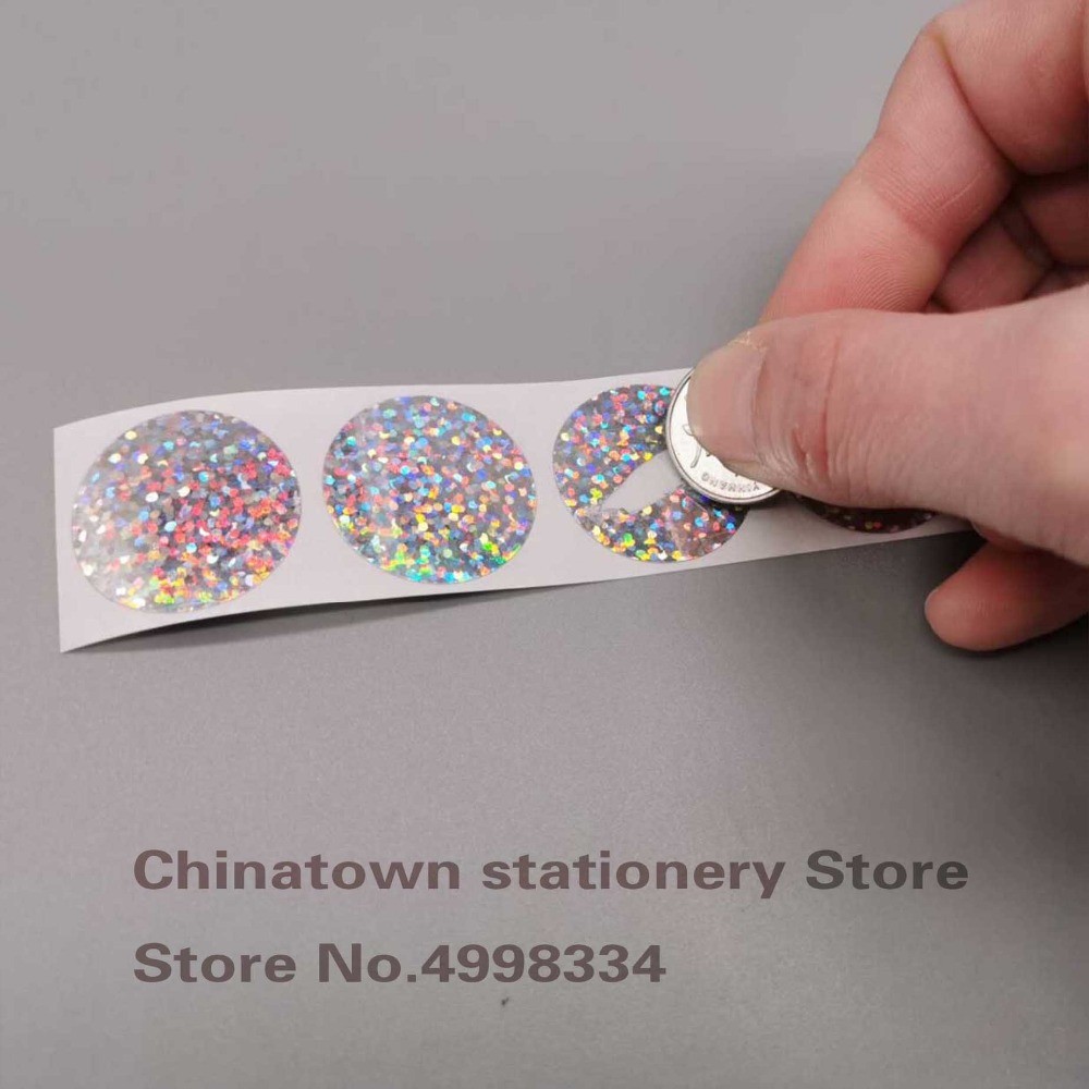 Jual 500pcs Pack Scratch-Off Stickers - 1-Inch Round laser Peel and ...