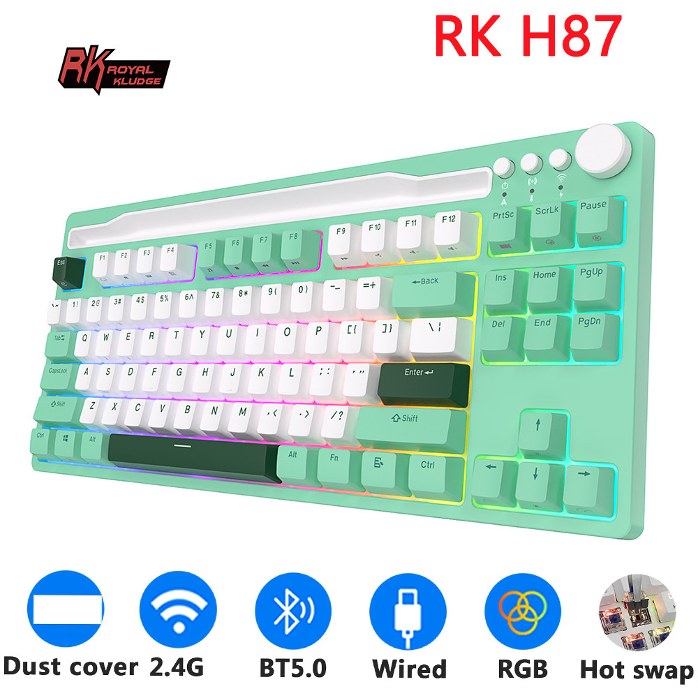 Jual Royal Kludge RK H87 Wireless Mechanical 87 keys Hot-wappable RGB ...