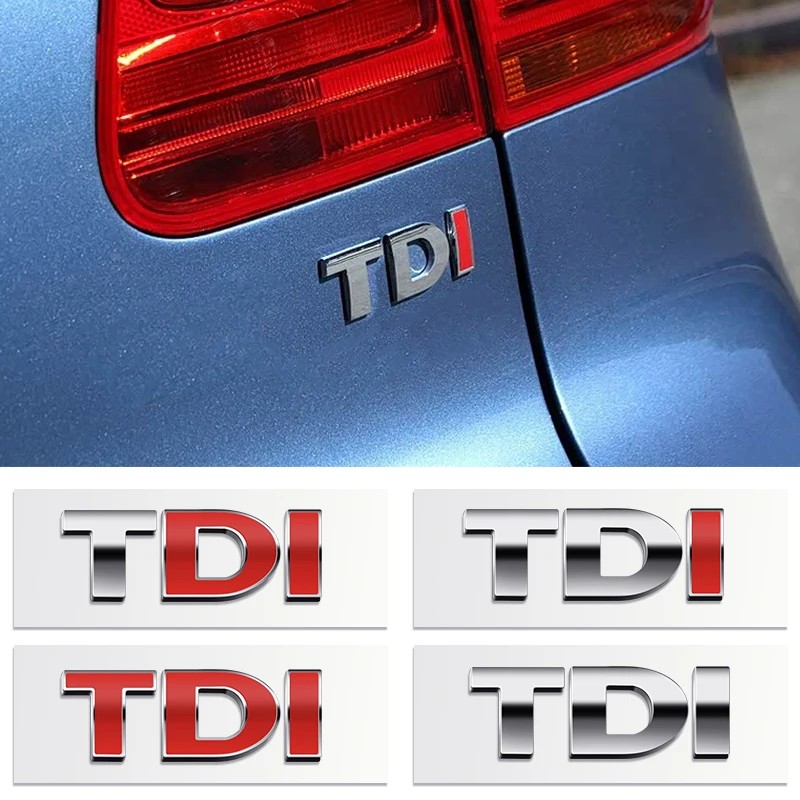 Jual 3D Metal silvery TDI logo car rear Emblem sticker For Volkswagen ...