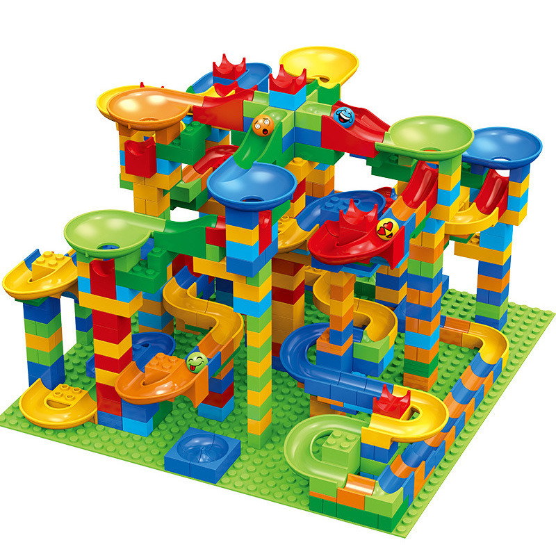 Jual Children's slide small block block assembly particles DIY ...