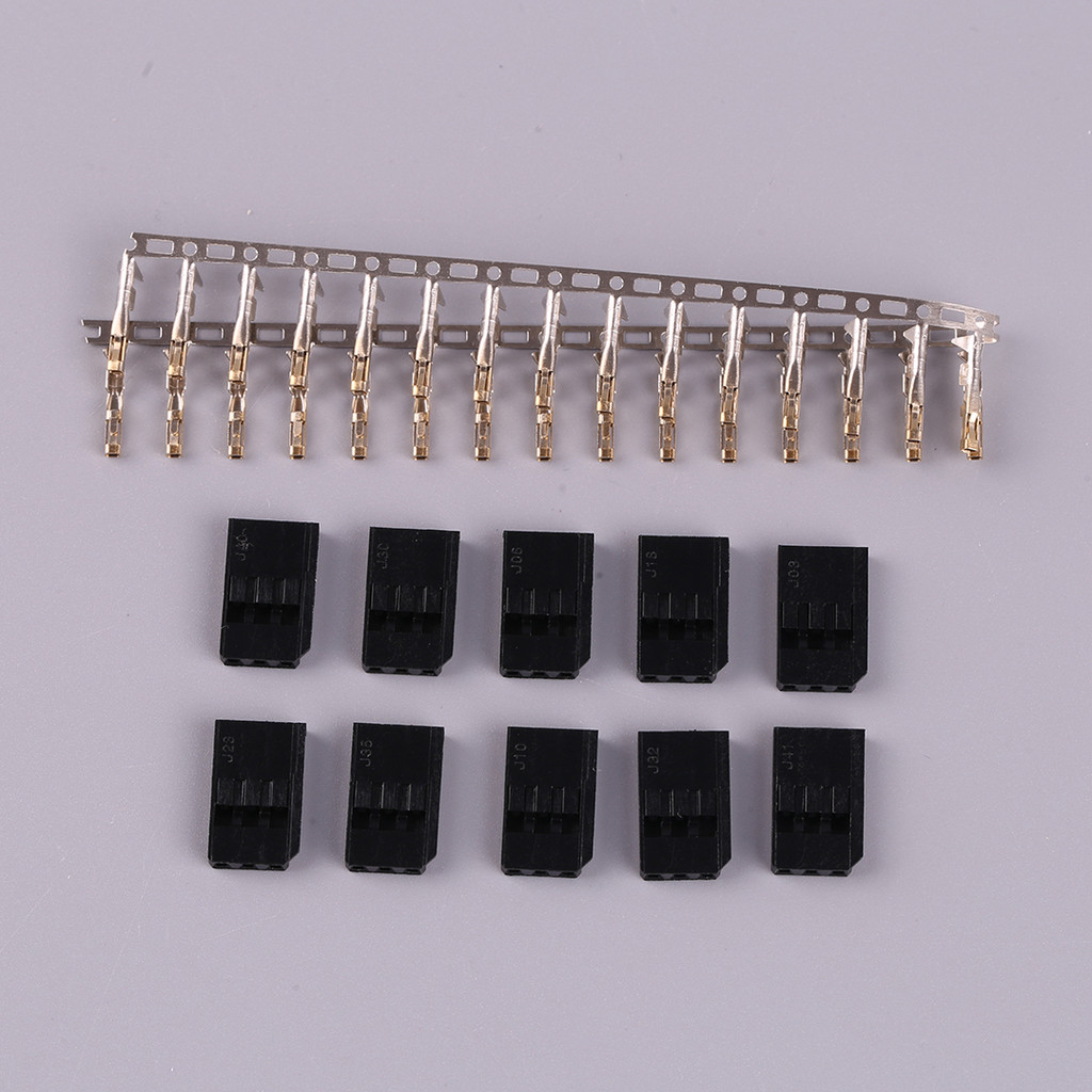 Jual 10 Sets Diy 3 Pin Servo Plug Set Female Male Connector Gold Plated ...