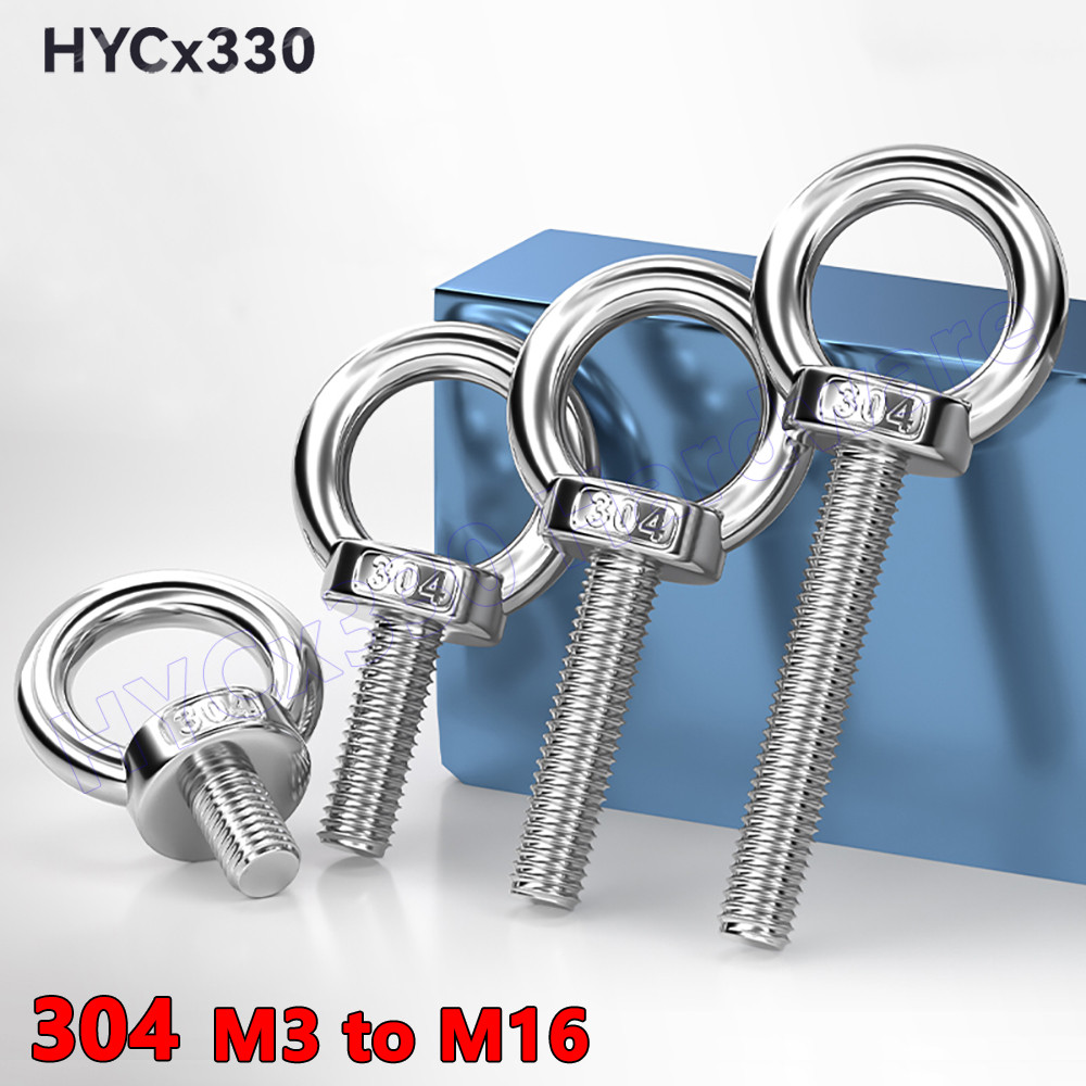 Jual M3 to M16 Lifting Eye Bolts Screw A2 304 Stainless Steel Eyebolt ...