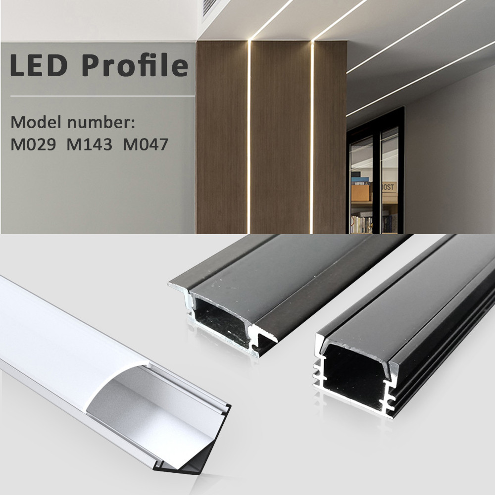 Jual 50Cm Led Strip Light Aluum Profile Channel Siery Black Diffuser Pc ...