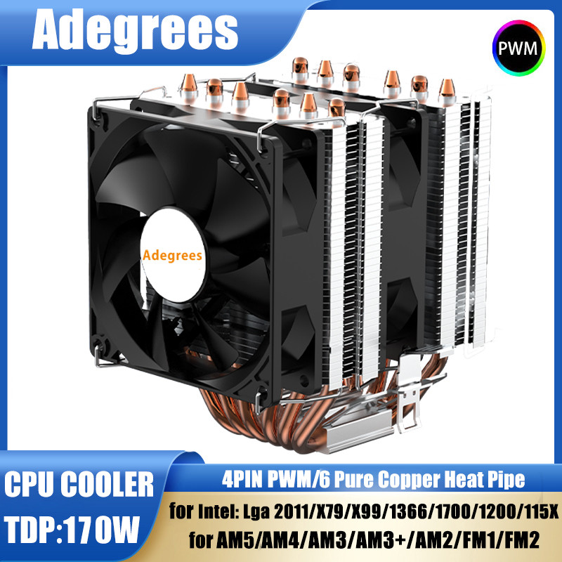 Jual 6 Heat Pipe CPU Air-Cooled Cooler PC Processador x99 ventilador ...
