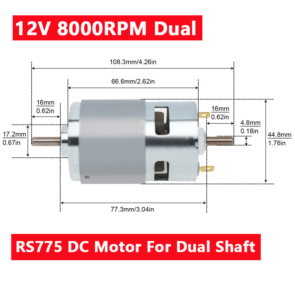 Jual Rs775 Dc Motor 12/24V 3000-20000Rpm Large Torque Micro Electric ...