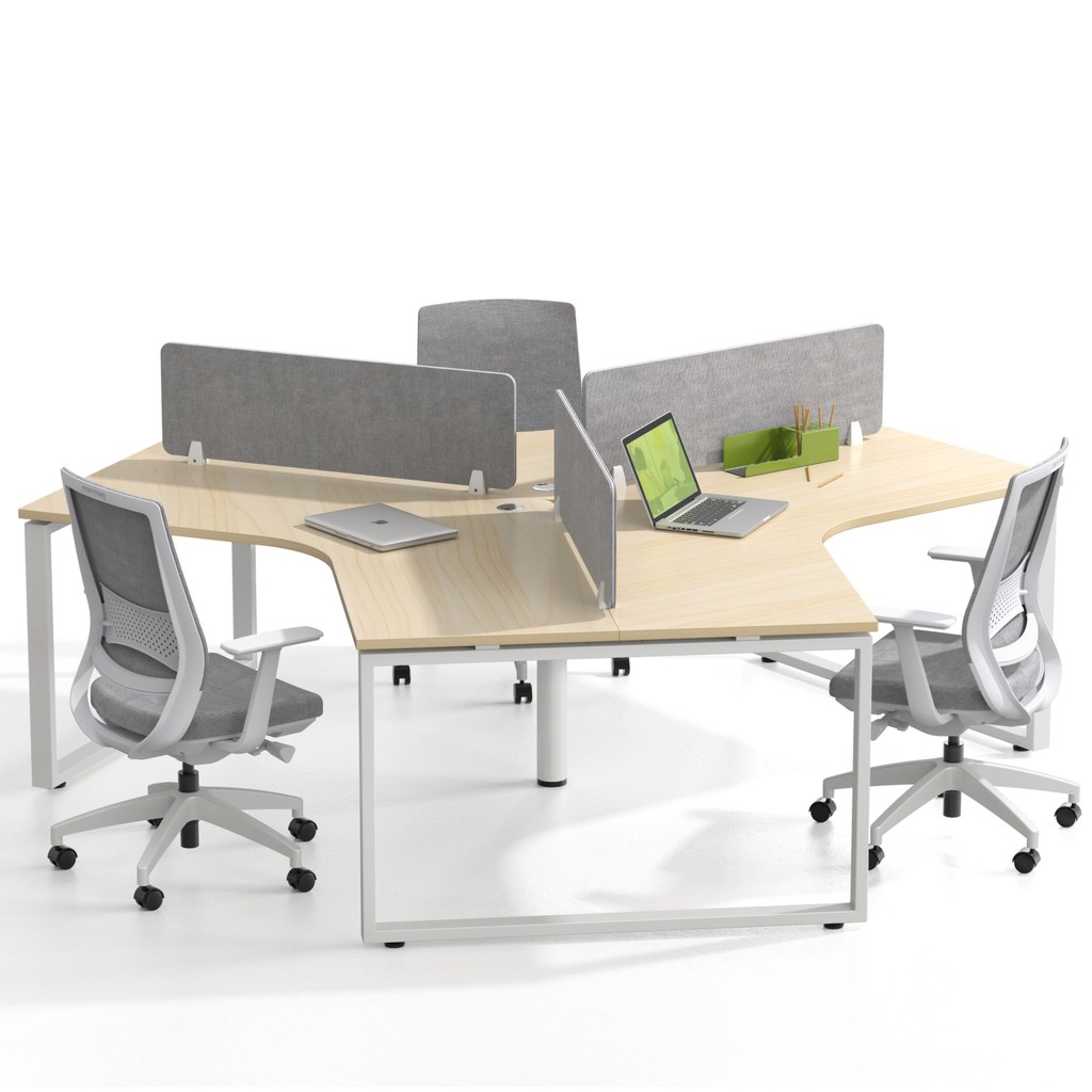 Jual Modular 3 Person Modern Organizer 120 Degree Senior Staff Desk L ...