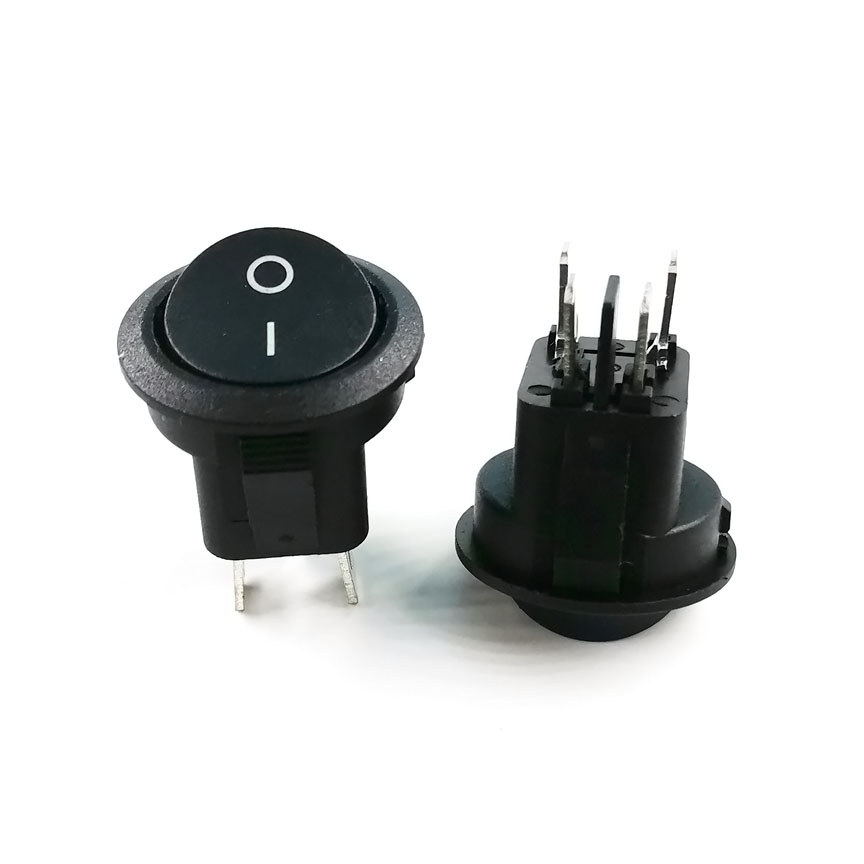 Jual KCD1 20MM Round Rocker Switch Square Base 4 Pins AC 250V 6A 125V ...