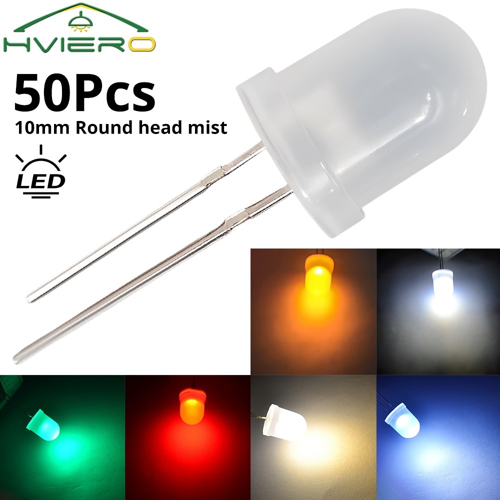 Jual 50Pcs 10Mm Round Ultra Bright Diffused Led Diodes Signage ...
