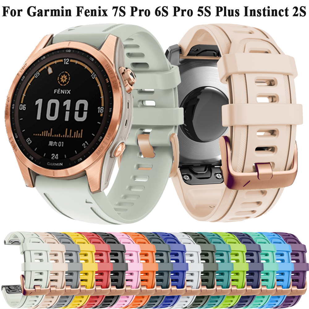 Bracelet Silicone Compatible Garmin Fenix 7S / 6S / 5S - 20mm QuickFit, Confortable Et Sportif Noir