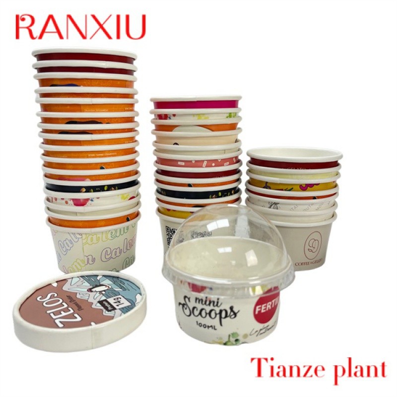 Jual Custom Custom Logo Printed Ice Cup Yogurt Gelato Bowls Disposable ...