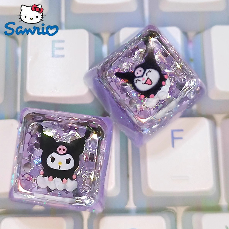 Jual Sanrio Diy Keycap Kawaii Kuromi Dropper Resin Keycap Mechanical ...