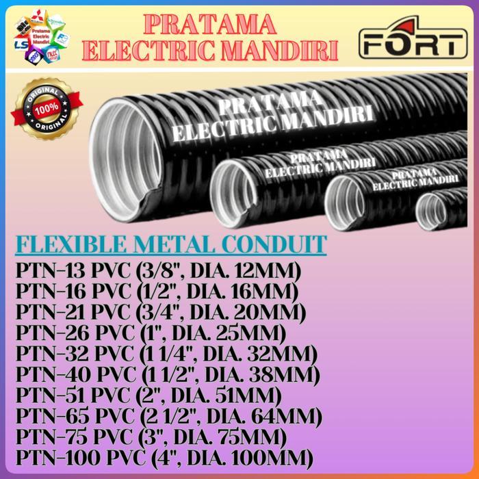 Jual PITHON PVC COATED FLEXIBLE METAL CONDUIT PTN-16 1/2 INCH 1/2