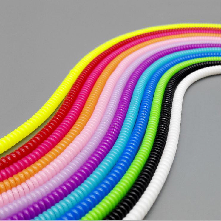 Jual 20pcs/lot Solid Color TPU spiral USB Charger cable cord protector ...