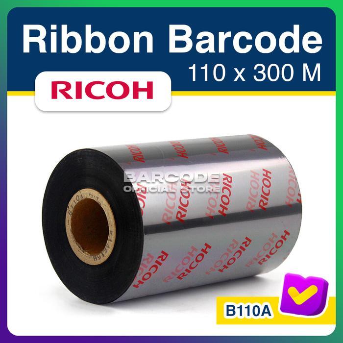 Jual Ribbon RICOH (B110A) Wax Resin 110 mm x 300 M Printer Barcode ...