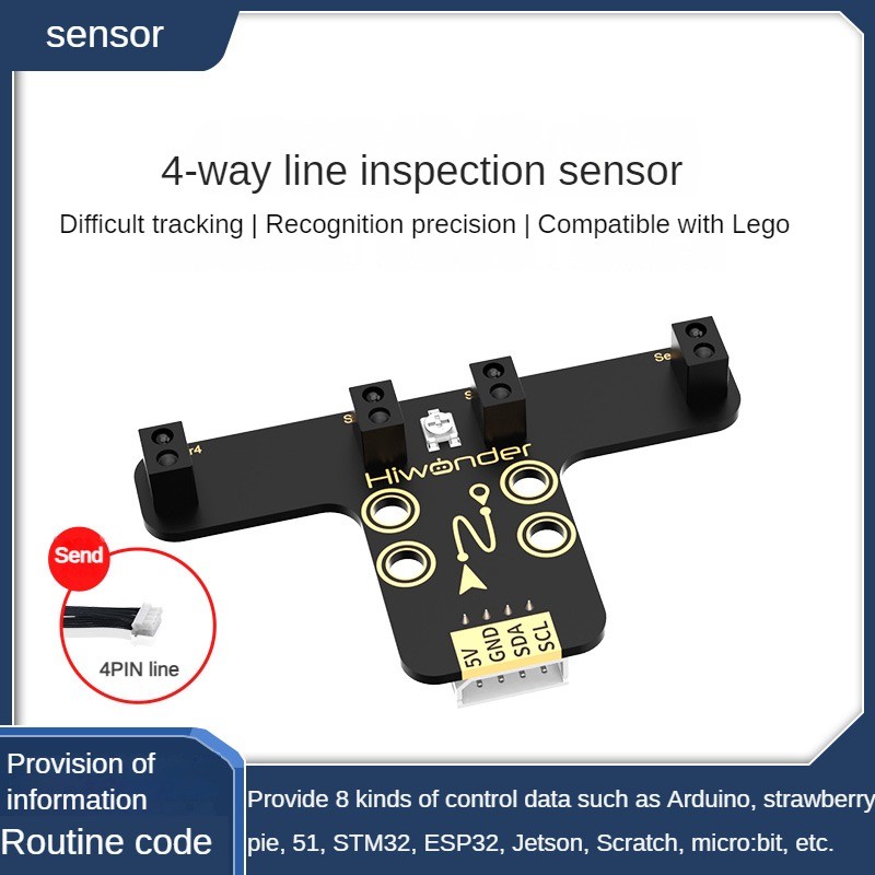 Jual 4 Way Tracking Module Line Inspection Sensor Trolley Robot ...