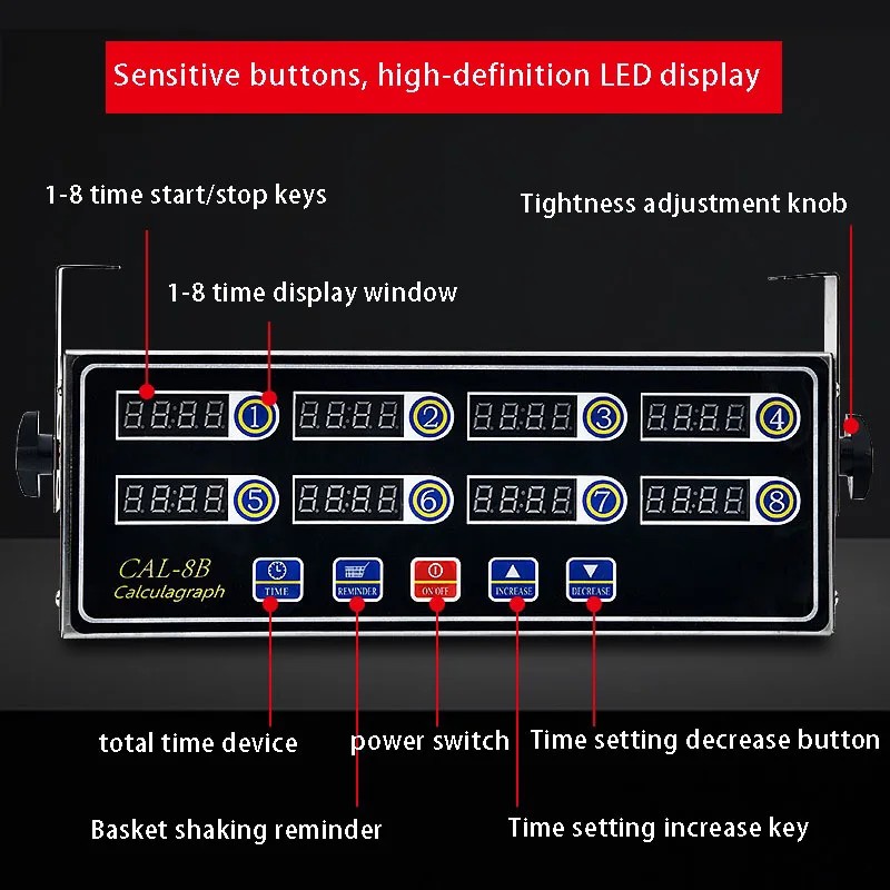 Jual Cal-8B Portable Kitchen Eight-Channel Timer Reminder Countdown ...