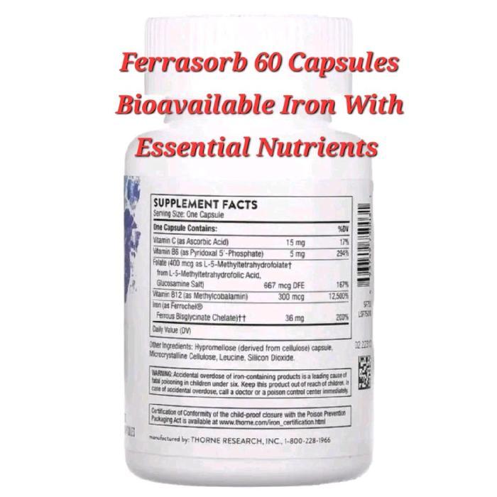 Jual THOR Re Ferrasorb Bioavailable IRON zat Besi Kofaktor 60 caps Exp ...