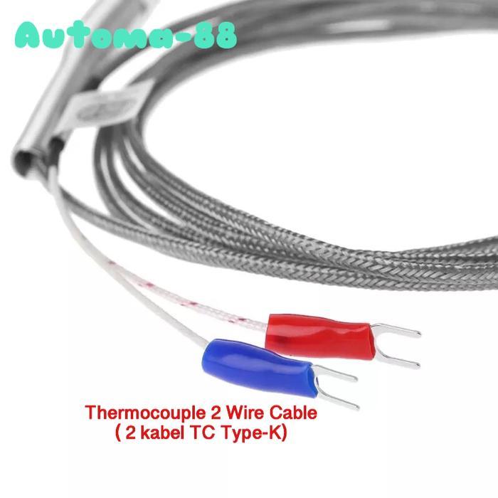 Jual Thermocouple Type-K Probe 20Cm 200Mm Kabel 2M Drat M8 Sensor Suhu ...