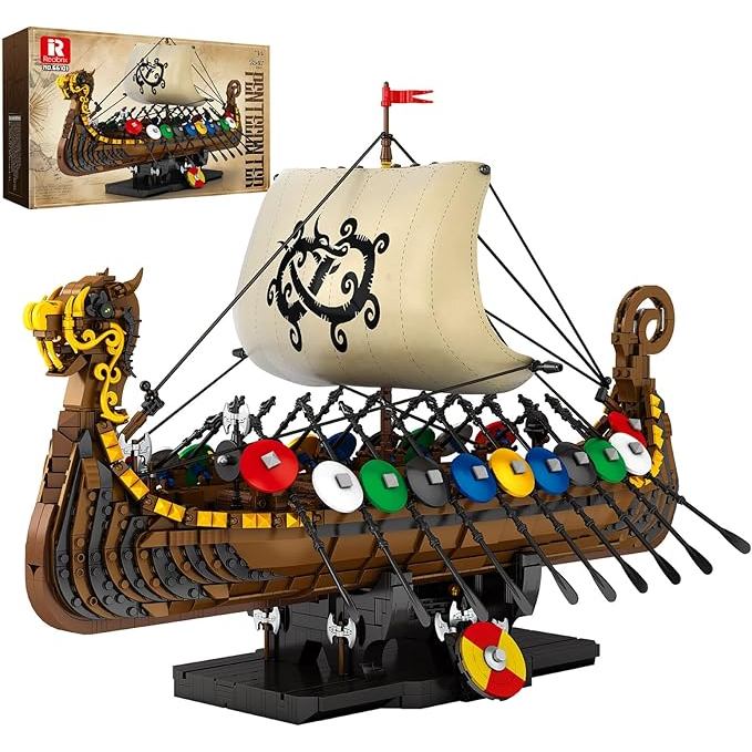 Jual Viking Pirate Ship Model Building Set | Shopee Indonesia