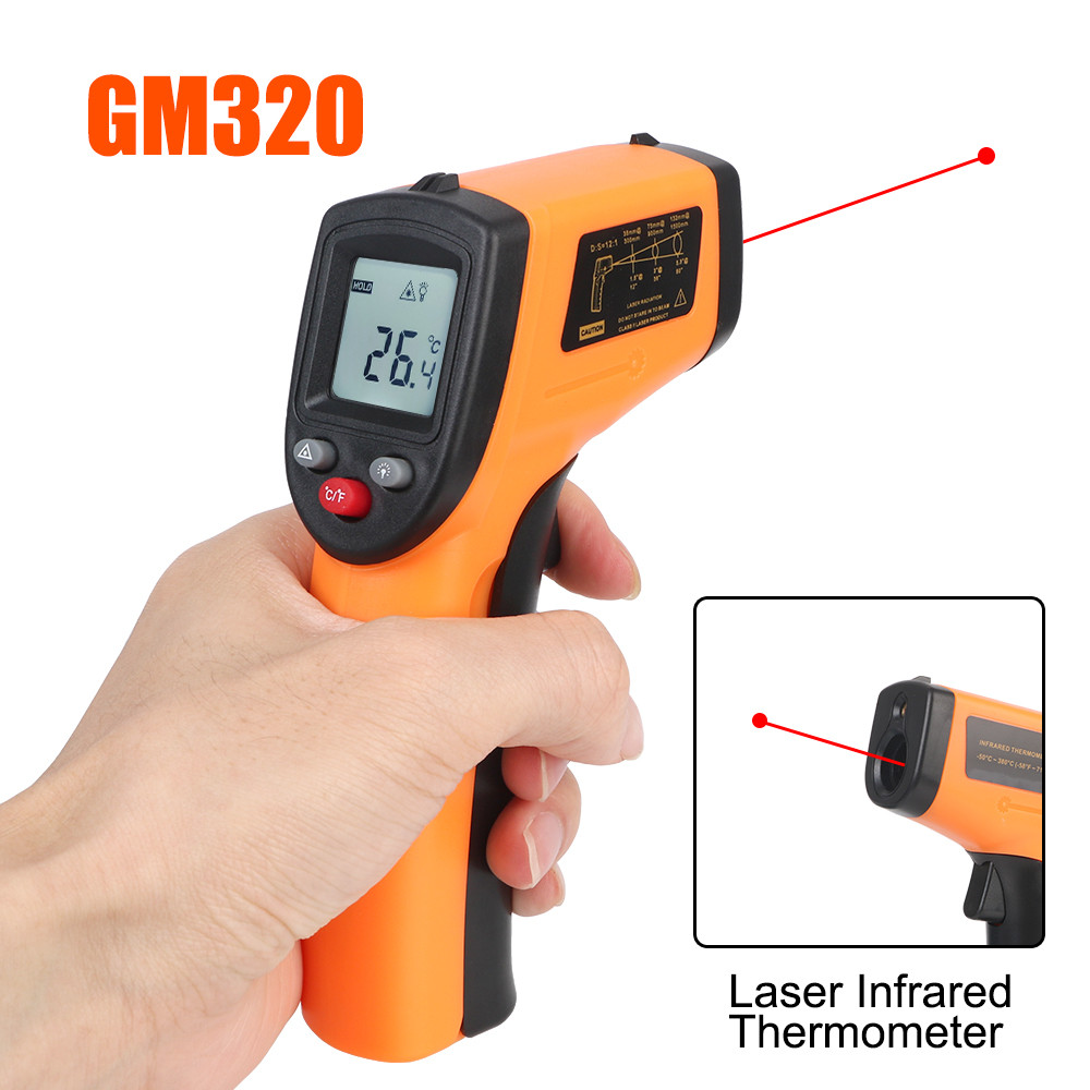 Jual IR Laser Temp Industrial Infrared Pyrometer GM320 Infrared ...