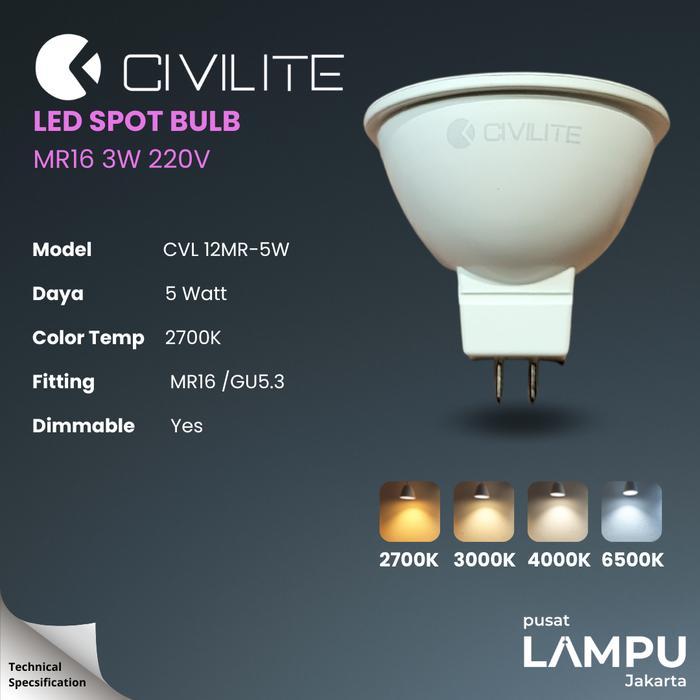 Jual RM CIVILITE Led Spotlifght MR16 3WATT 220VOLT 25 Degree | Shopee ...