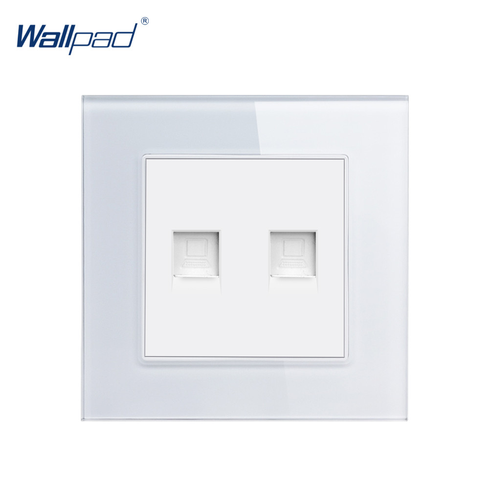 Jual CAT7 Double Data Wall Socket Wallpad Crystal Glass Panel RJ45 CAT ...