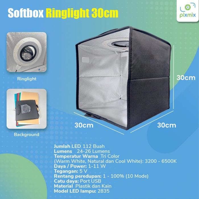 Jual Mini Studio Box Portable Light / Softbox 30cm 112 LED FotoBox ...