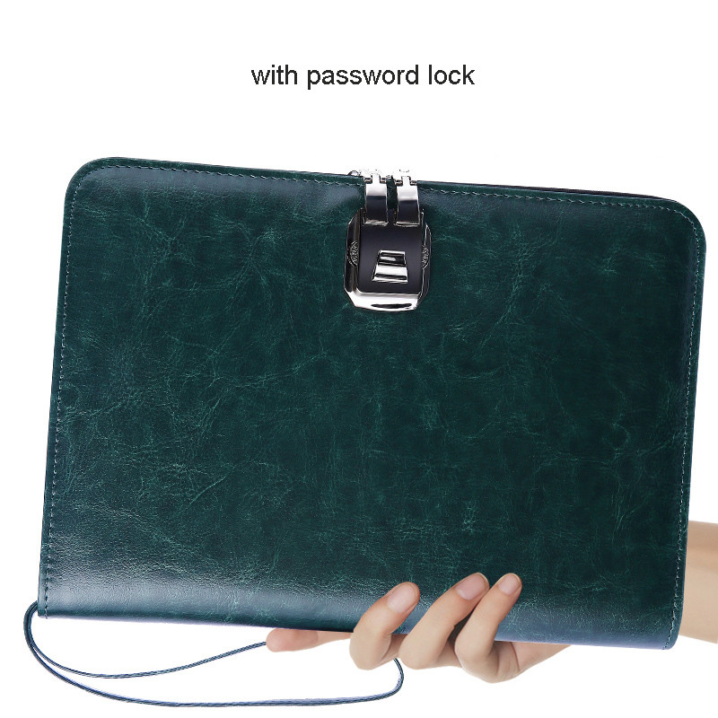 Jual A5 Senior PU leather padfolio business travel loose leaf notebook ...