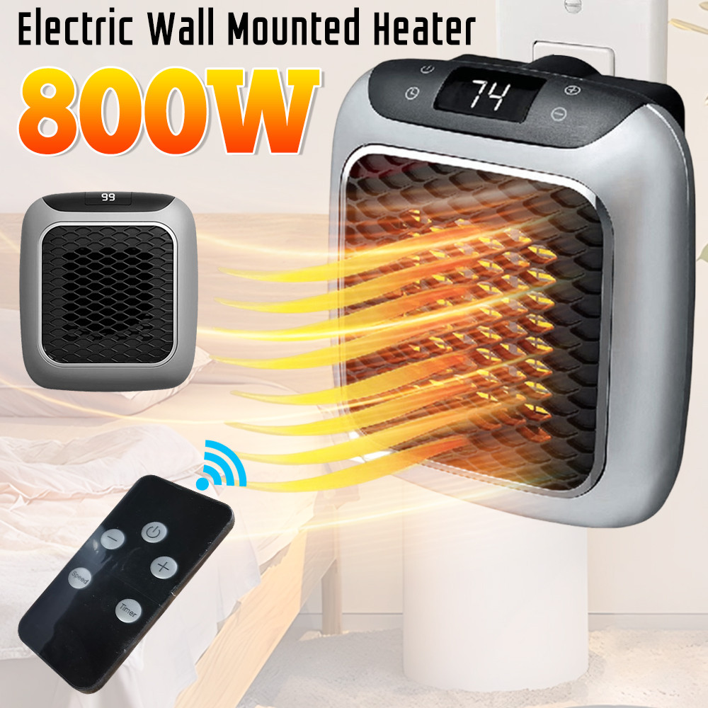 Jual 800W Electric Wall Mounted Heater Warmer 12-Hour Timer Plug In ...
