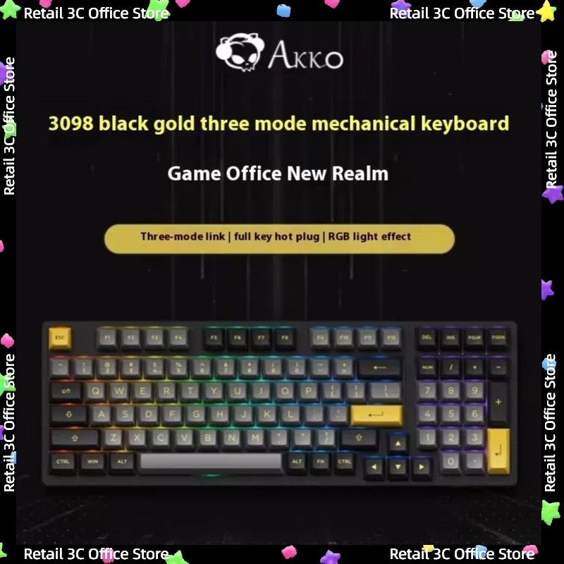 Jual Akko 3098b Ocean Star 98keytri-Mode Bluetooth Mechanical Keyboard ...